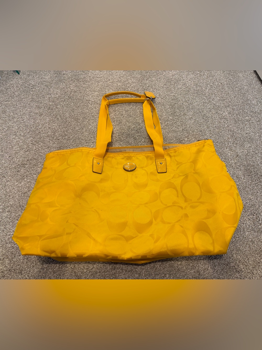 Coach Yellow Signature Nylon Large Tote